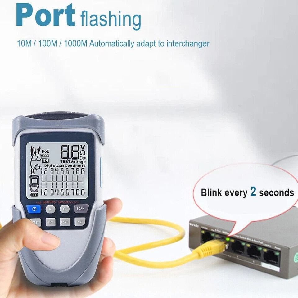 Ethernet Digital Network Cable Tester Electric Wire Tracer Accuracy Multimeter - Bild 2 von 4