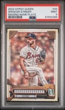2022 Topps Gypsy Queen Missing Name plate Spencer Strider RC PSA 9 POP 4