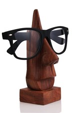 Handmade Wooden Nose Shaped Spectacle Specs Eyeglass Holder Stand 1 Pc