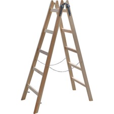 Profi Holzleiter - 5 Sprossen - Malerleiter Sprossenstehleiter Bockleiter Leiter