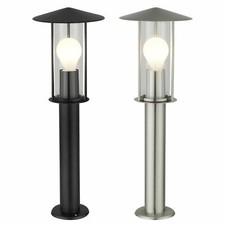 Modern Outdoor IP44 Rated 50cm Post Pedestal Light Black or Stainless Steel