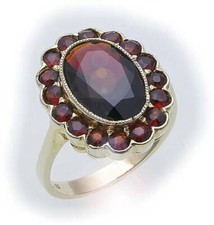 Women's Ring with Garnet in Gold 585 Yellow Gold Garnet Ring all Sizes 8909/5GR