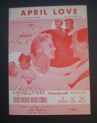 April Love by Paul Francis Webster sheet music Pat Boone Shirley Jones