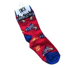 Sock It To Me Red Blue Rayguns Blaster Space Sci-Fi Youth Novelty Crew Socks