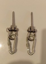 2 Pcs Big Screws For Swing Hang Stainless Steel Screw Bracket Heavy Duty 2 Clips