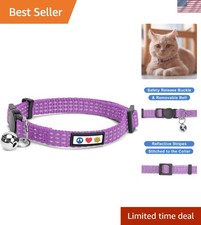 Nylon Reflective Cat Collar with Breakaway Feature Removable Bell for Kittens