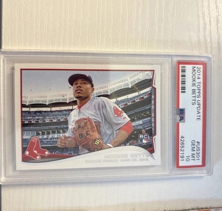 2014 Topps Update #US301 Mookie Betts Red Sox Dodgers RC Rookie PSA 10 GEM MINT - Image 3 of 3
