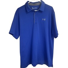 Under Armour Heat Gear Loose Fit Short Sleeve Polo Shirt Men's XL Royal Blue