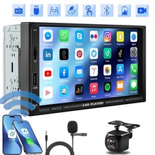 7" Double Din Car Stereo w/ Wireless Apple Carplay  Android Auto Play MP5 AM FM
