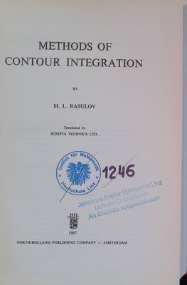 Methods of Contour Integration North-Holland Series in Applied Mathematics and M