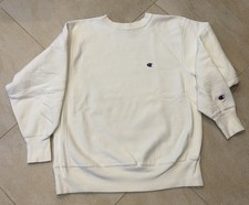 Vintage 1988 Champion Reverse Weave Crew Sweatshirt Size L Large White Color