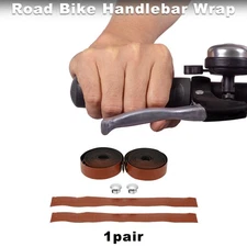 Bike Handlebar Tape with Hole Non-Slip Bicycle Handlebar Grip Tape Brown 1 Pair