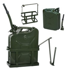 Jerry Can with Holder 20L Liter 5 Gallons - Steel Tank Gasoline Metal Army Back