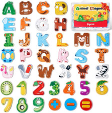 Joycat Wooden Thick Alphabet Magnets for Toddlers Fridge Large Size Cute Animal