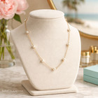 NEW RAREBC® 18K GOLD NATURAL TURQUOISE 24" 18" VICTORIAN ROSE CUT CHARM NECKLACE — photo 8