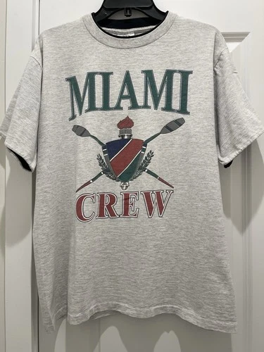 Miami Hurricanes Rowing Shirt Crew Promo Univ 1990s vintage concert t-shirt, vintage, single stitch, B+ condition