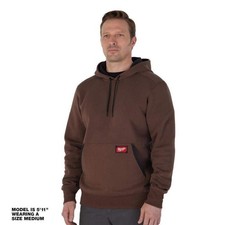Milwaukee Men's Small Brown Midweight Cotton/Polyester Long-Sleeve Hoodie