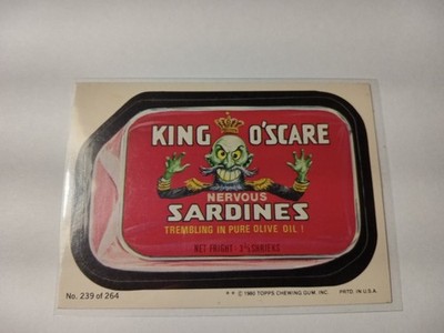 1980 Topps Wacky Packages King O'Scare Nervous Sardines #239