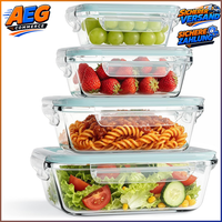 GlasbehäLter 4Er Set Borosilikatglas Luftdicht Auslaufsicher 180-1040Ml