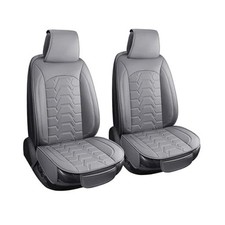 Leather car Seat Covers Breathable Car Seat Protector Front seat Covers Gray