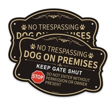 Dog on Premises Sign Keep Gate Shut Do Not Enter Sign - 2 Pack - 10 x 7 Inche...