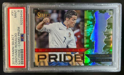 2015 Select Cristiano Ronaldo National Pride Camo Prizm #180/249 PSA 9