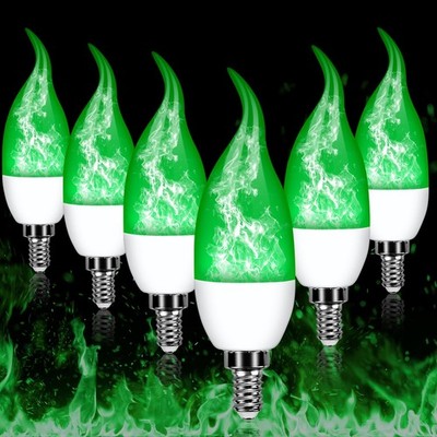 E12 LED Flickering Flame Effect Light Bulbs - 3 Modes for Chandelier & Lanterns,