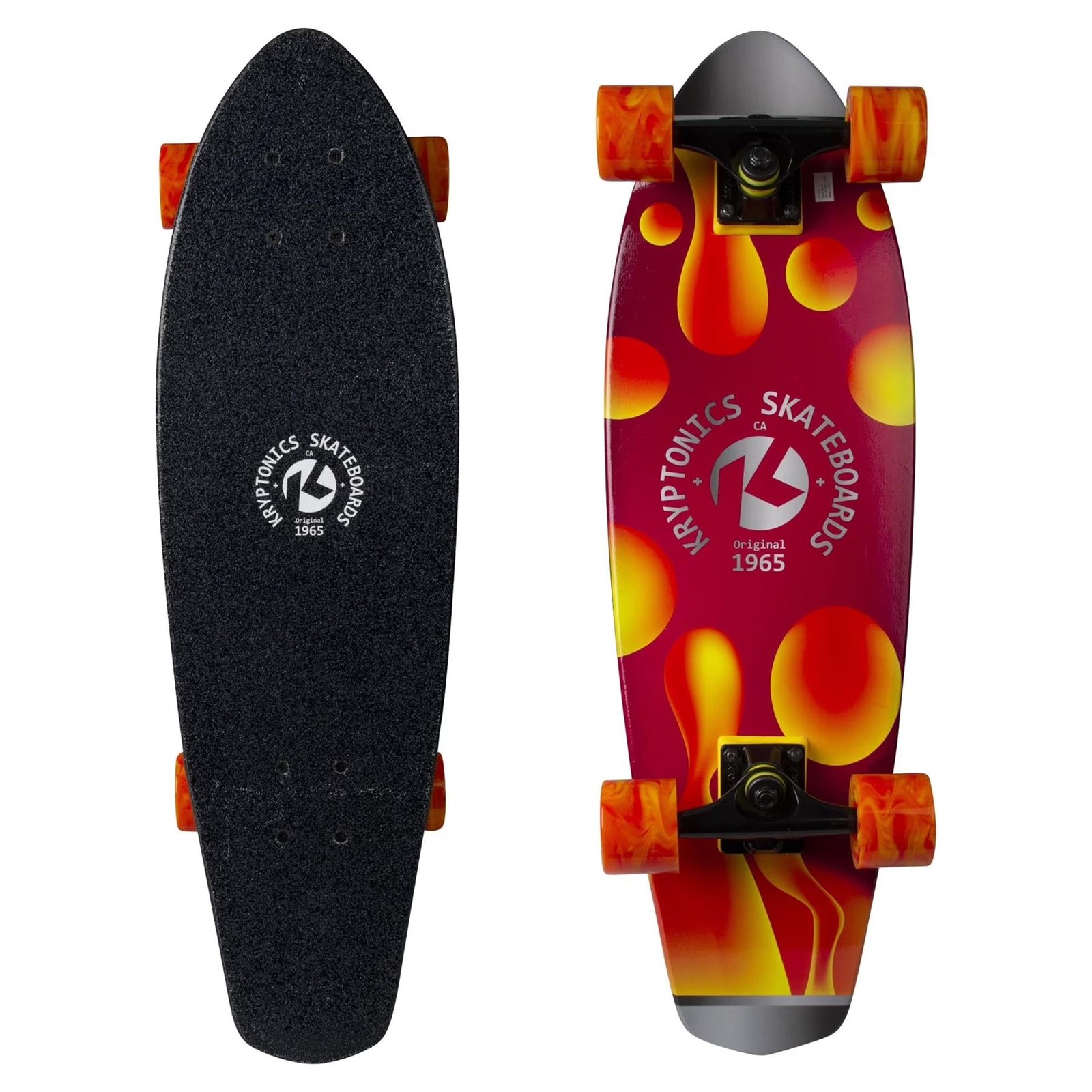 New Kryptonics 28" Cruiser Complete Skateboard (Swirled Lava