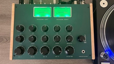 Rotary Dj mixer Clone Bozak CMA-10-2DL  green  color