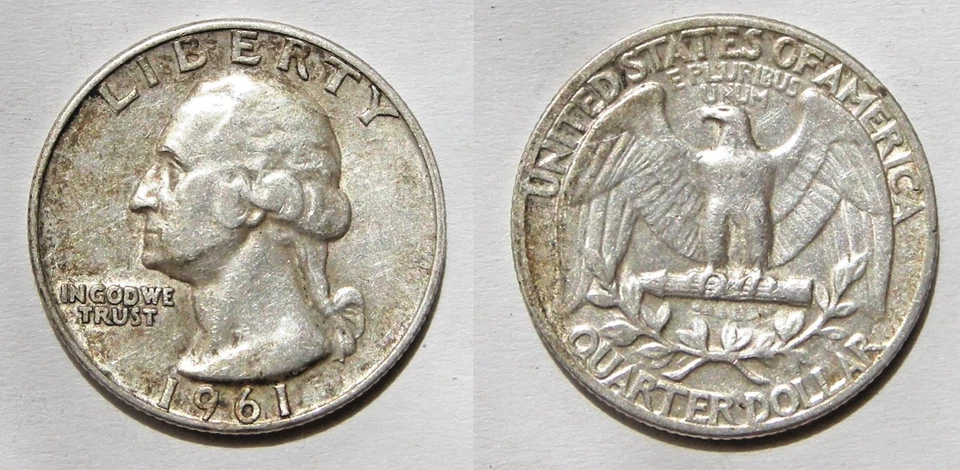 Quarter Dollar Liberty 1961 - George Washington - ETATS-UNIS- ARGENT. - Photo 1/1