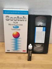 SCOTCH 3M PROFESSIONAL VCR VHS HEAD CLEANER WET (Full bottle of Cleaner)