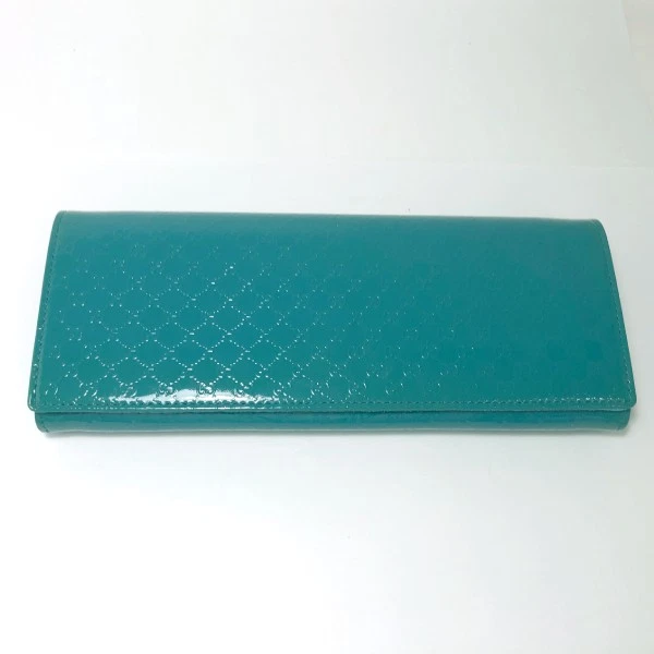 Gucci — Used GUCCI GG Patent Micro Guccissima Clutch Bag 257073 204991 Shiny Green From