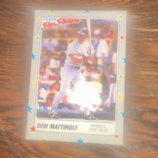 Fleer 1988 Don Mattingly New York Yankees #48 Star Stickers MLB Baseball Card