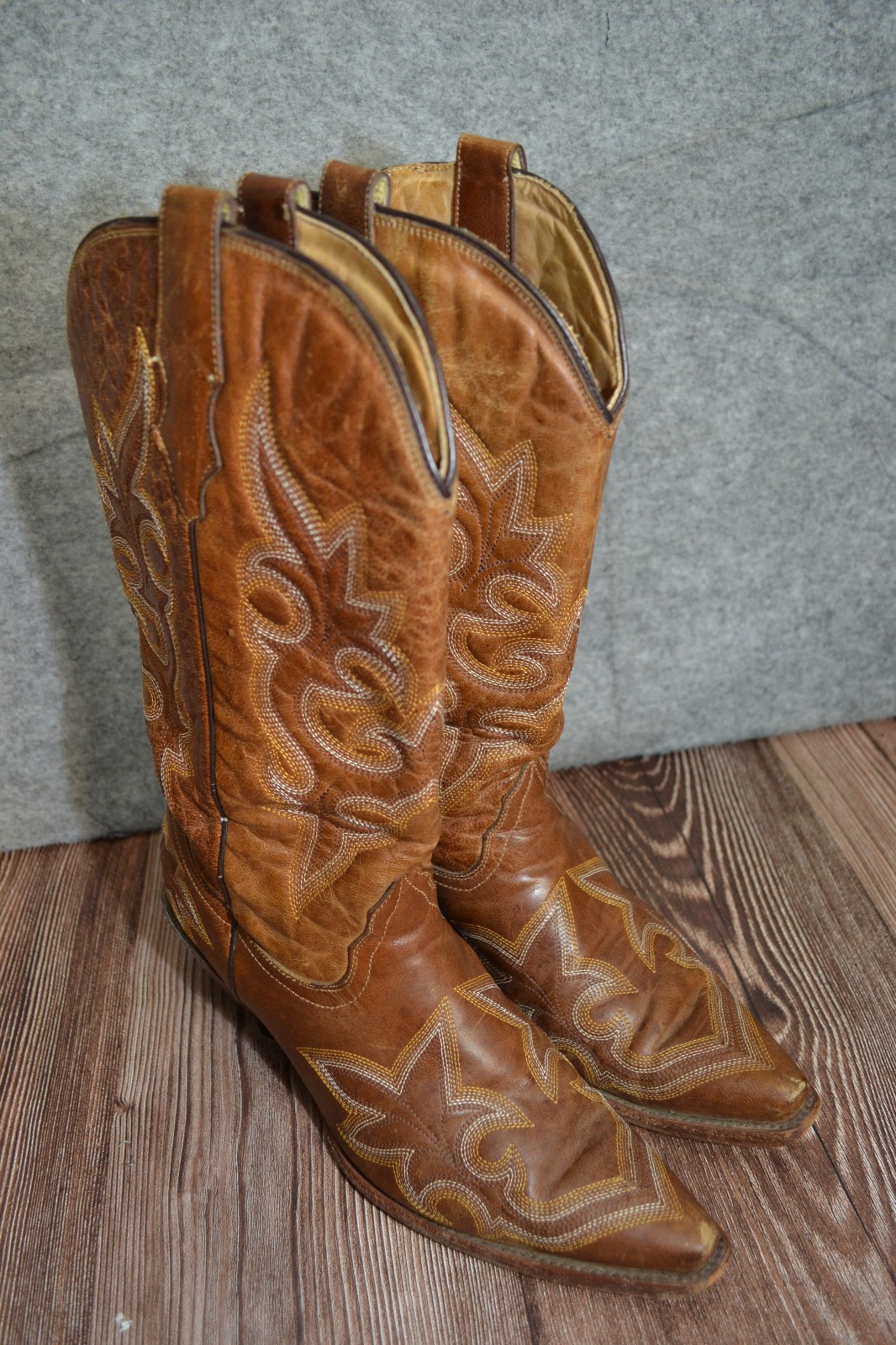CORRAL Fancy Stitched BOOTS Womens 10 M Desert Honey Brown Goat Leather Snip Toe