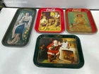 4 Vintage Coca-Cola Serving Trays