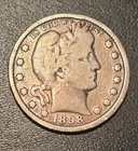 1898-P FULL RIM GOOD BARBER QUARTER