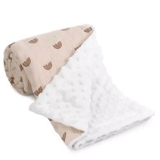 Baby Blanket for Newborn, 75x100cm Soft Plush Blankets with Dotted Backing, Wick