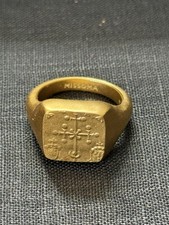 Missoma x Lucy Williams Byzantine Coin Signet Ring Gold Plated Size P