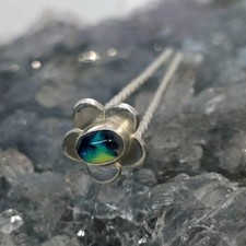 'Mirelsa' Lightning Ridge Natural Crystal Opal 1.00ct S925 Silver Handmade Ha...