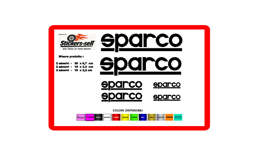 Adesivo Auto - 6 Adesivi SPARCO - Stickers SPARCO