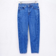 American Eagle Stretch Mom Jeans Blue Denim Whisker -4- 28 / 27 Mid Rise