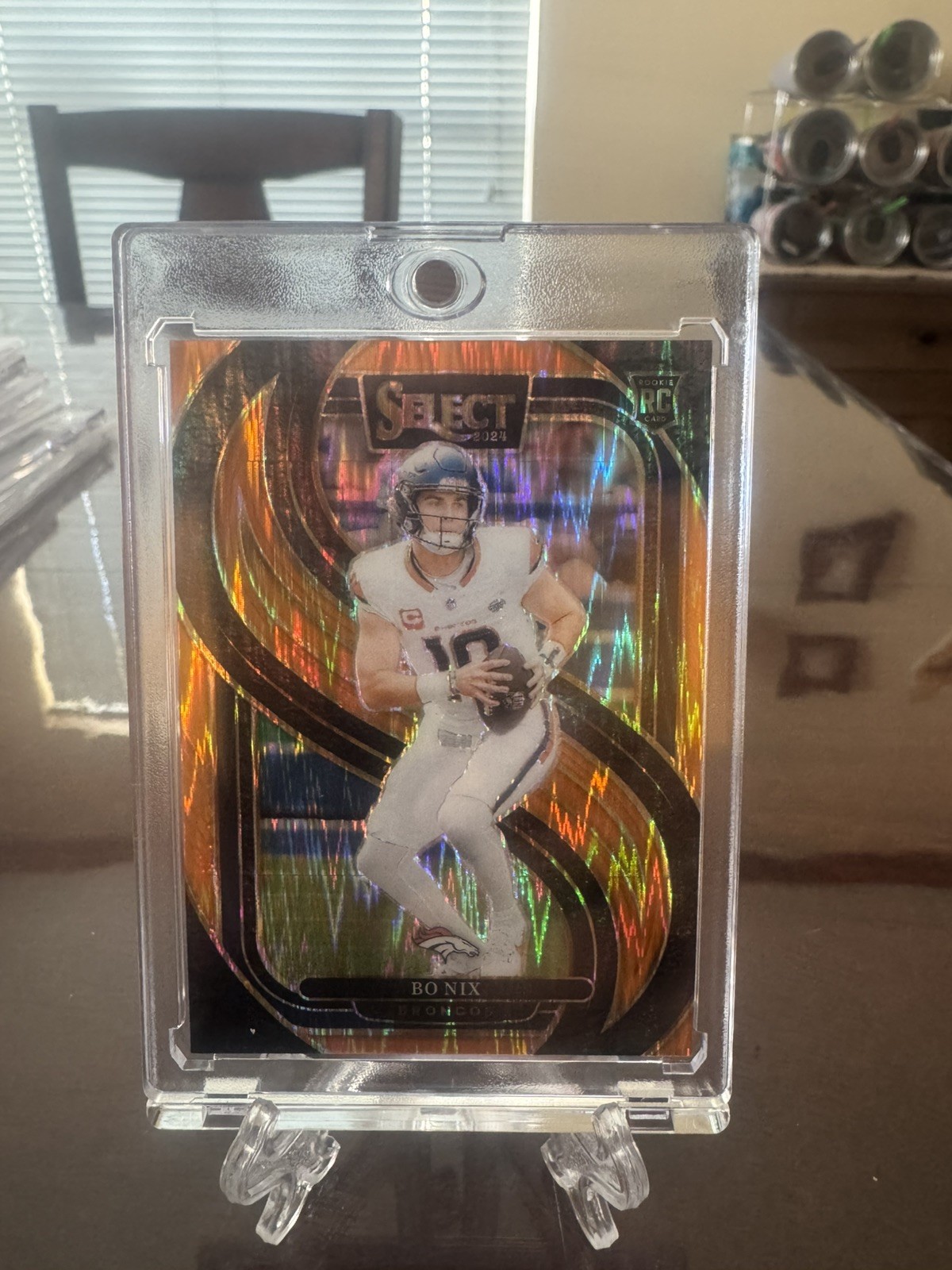 2024 Select Football Bo Nix Premier Level Orange Shock Prizm /399 COLOR MATCH RC