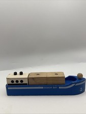RARE Thomas Friends Wooden Railway Train Sodor Bay Cargo Ship 1992 COMPLETE