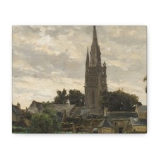 Haes, Carlos de - La torre de la iglesia - Canvas Wall Art