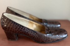 Vintage Joseph La Rose Footwear Embossed/ Brown Leather Heels, Size 9aa