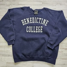 Vintage Benedictine College Crewneck Sweatshirt Jones & Mitchell Made USA LG