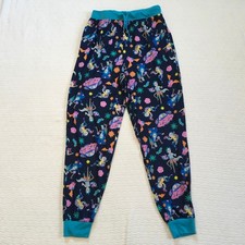 Rick and Morty Pajama Pants Joggers Navy Blue Multicolored Characters Medium