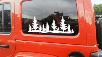 Bigfoot Middle Finger Pine Forest Vinyl Sticker Decal Sasquatch RV Camper