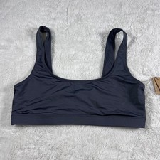 Skims Women's Scoop Neck Bra Dark Grey Recycled Nylon Bralette Size Medium NWT