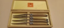 Claude Dozorme Laguiole Steak Knives with Wooden Box Set of 4